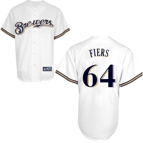 Mike Fiers #64 Youth Baseball Jersey-Milwaukee Brewers Authentic Home White Cool Base MLB Jersey